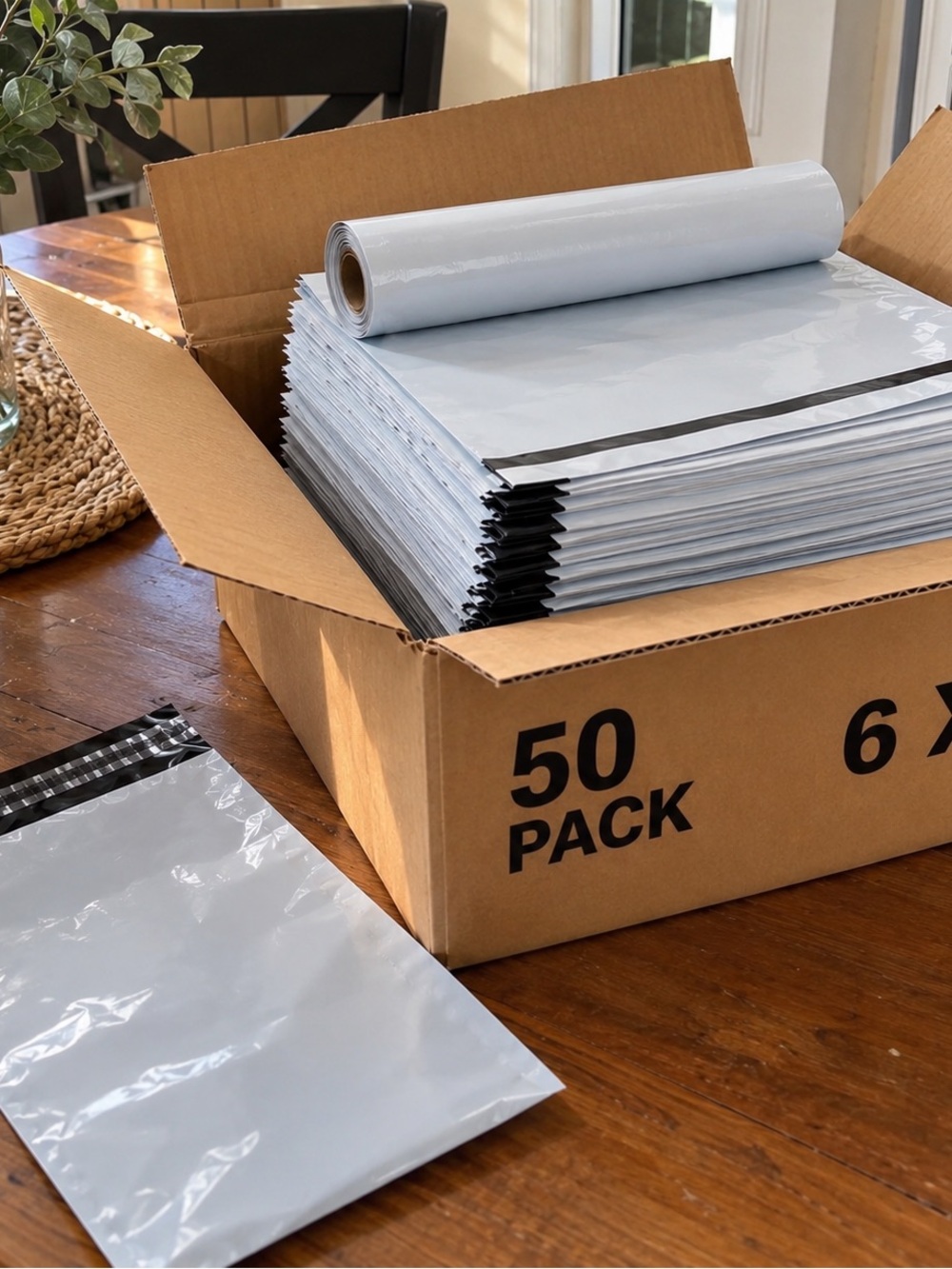 Durable White Self-Seal Mailer Bags - 50 Pack